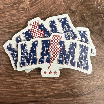 MAMA Patriotic  | UV Printed Leather Hat Patch 