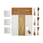 Marble & Acacia Charcuterie Cutting Board – 11 Piece Set 