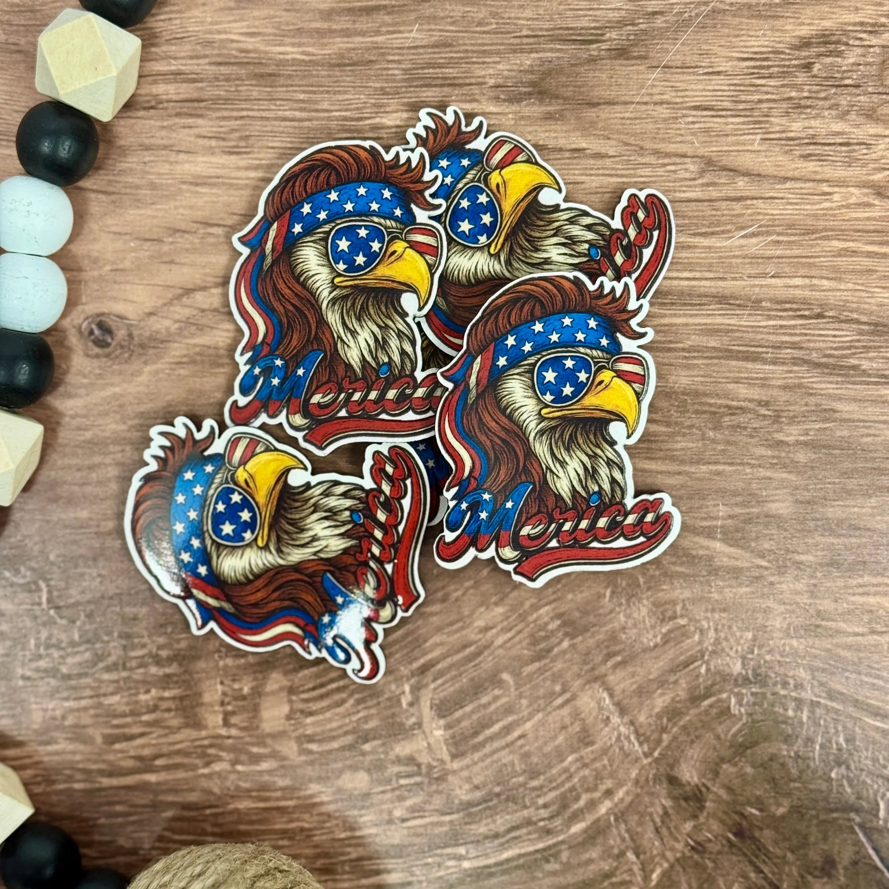 'Merica Mullett Eagle | UV Printed Leather Hat Patch 