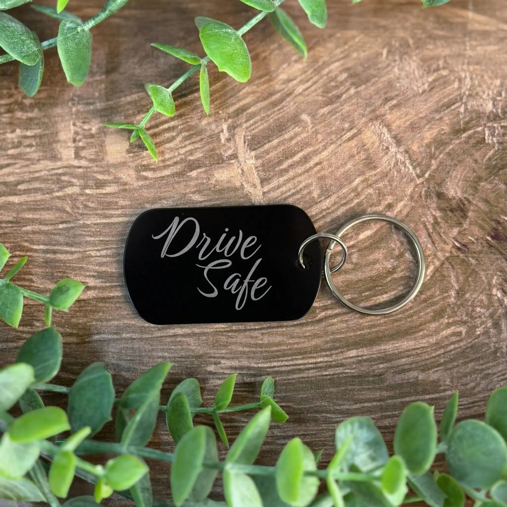 Metal Drive Safe, I Love You Photo Engraved Keychain 