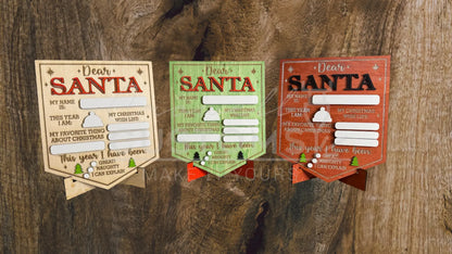 Multilayer Wooden Santa Sign - Erasable / Writable Whiteboard or Chalkboard 