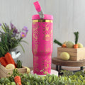 My Melody Engraved Pink to Gold Plated 30 oz Ice Flow Dupe Tumbler 