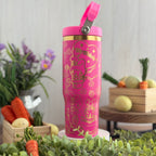 My Melody Engraved Pink to Gold Plated 30 oz Ice Flow Dupe Tumbler 