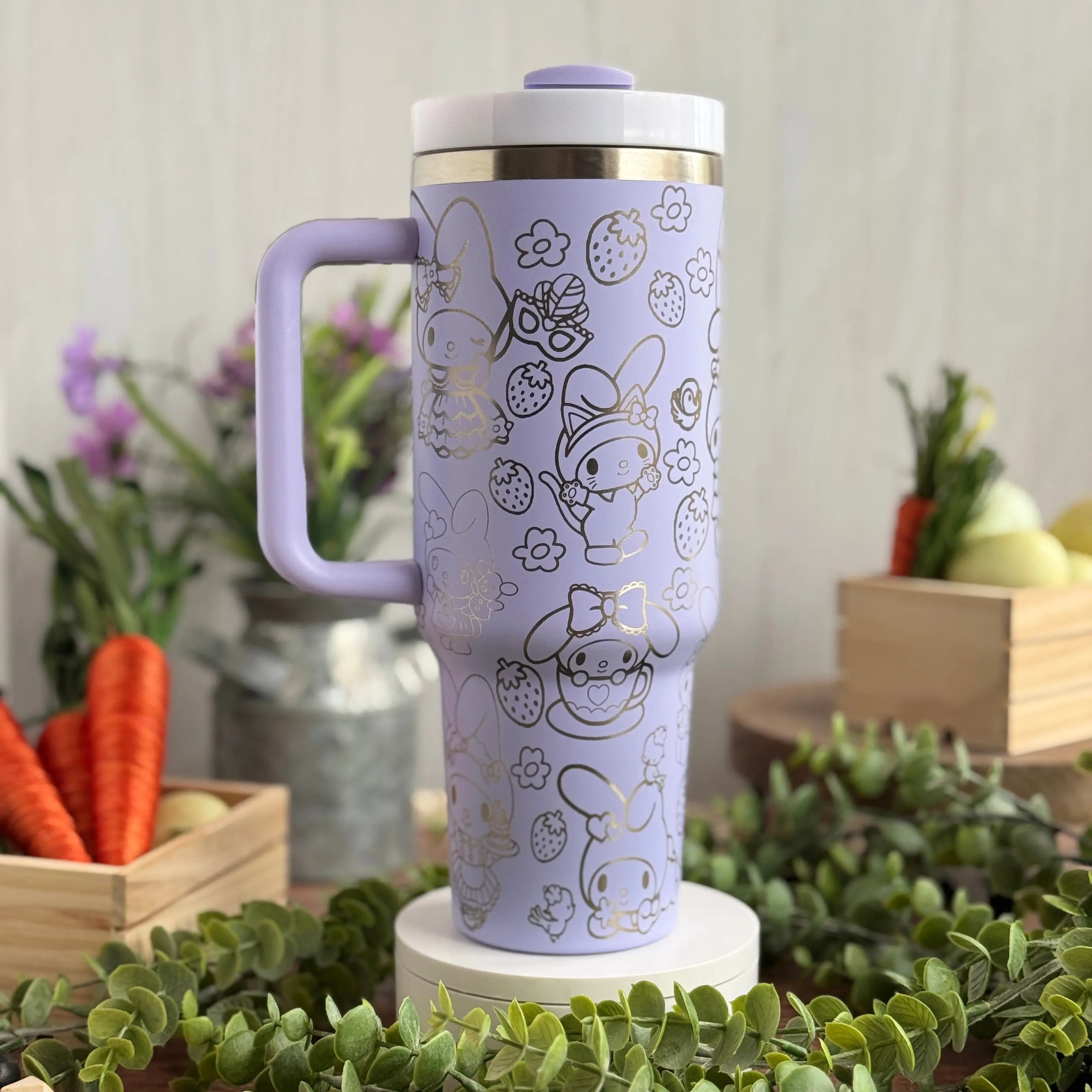 My Melody Engraved Purple 40 oz Tumbler 