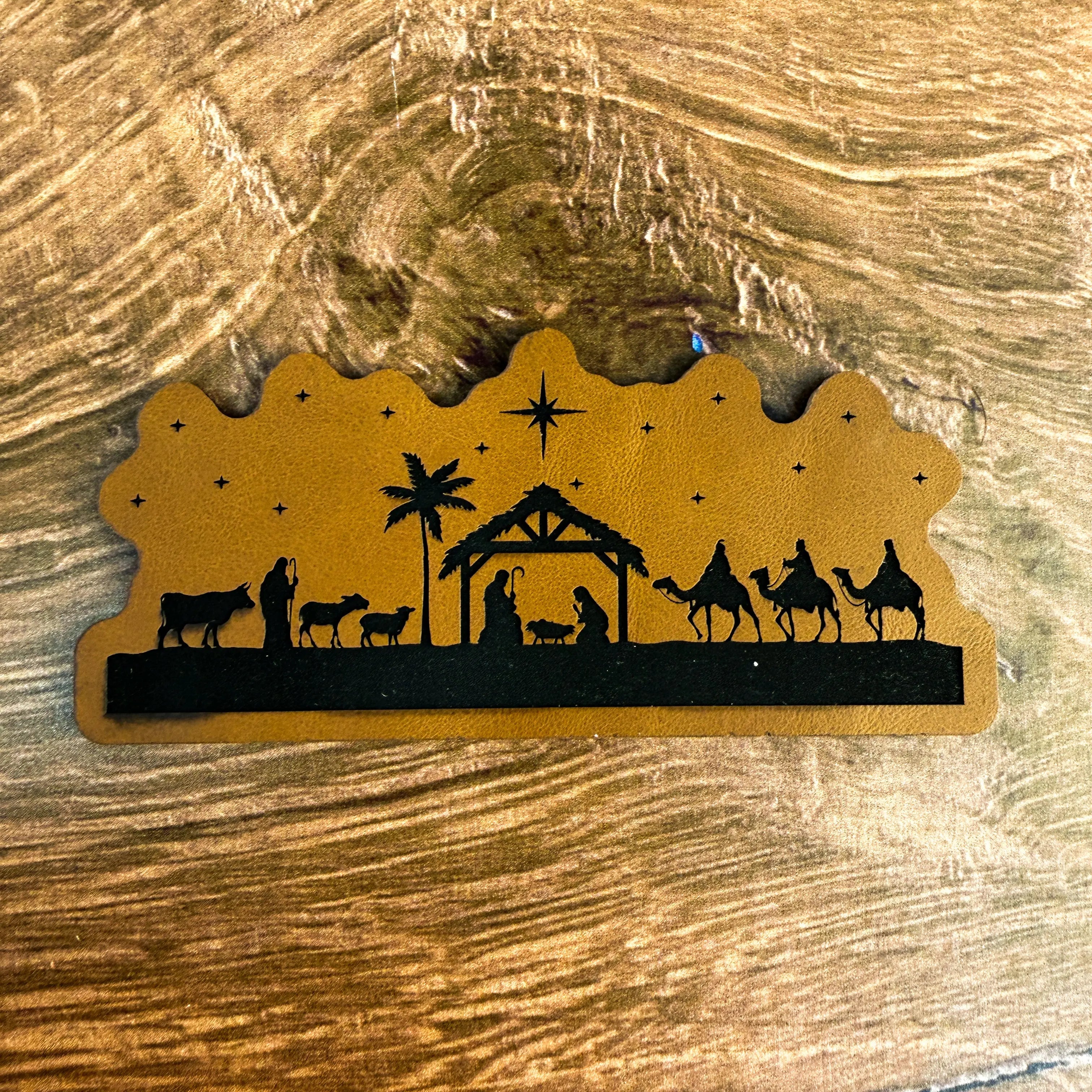 Nativity Wisemen Patch – Laser Engraved Leather Patch 