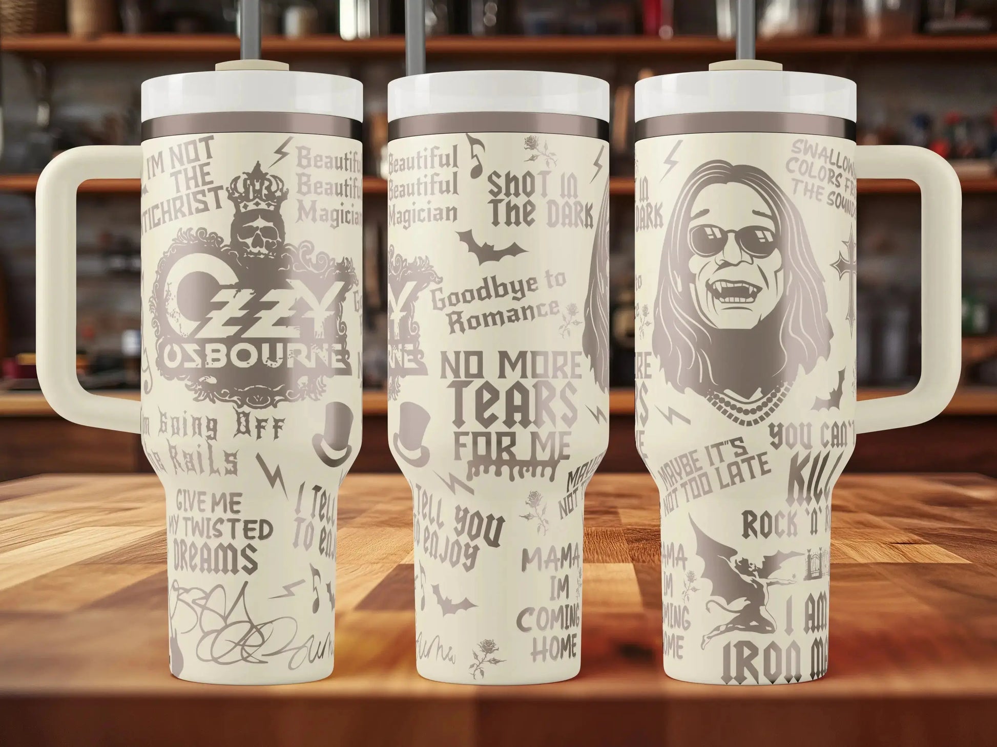 Ozzy Osbourne Tribute Tumbler Wrap SVG | Memorial Laser Engraving Design for 30oz & 40oz Tumblers | Black Sabbath Inspired Digital File