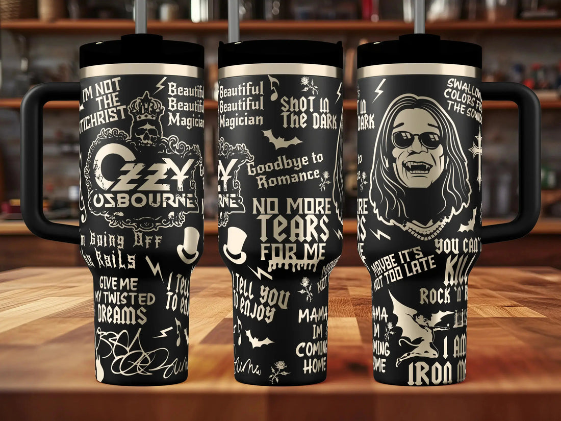 Ozzy Osbourne Tribute Tumbler Wrap SVG | Memorial Laser Engraving Design for 30oz & 40oz Tumblers | Black Sabbath Inspired Digital File 