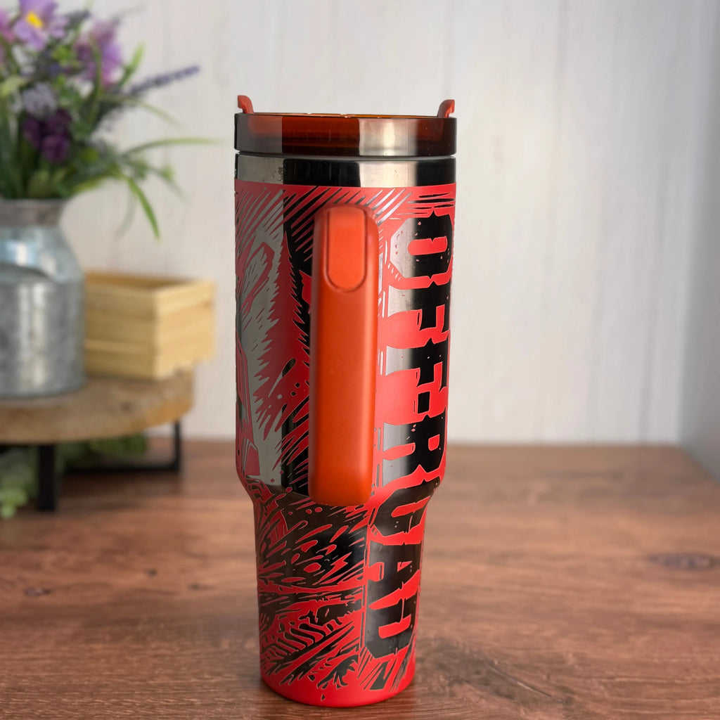 Off-Road Jeep Tumbler Red to Black 40 oz tumbler 