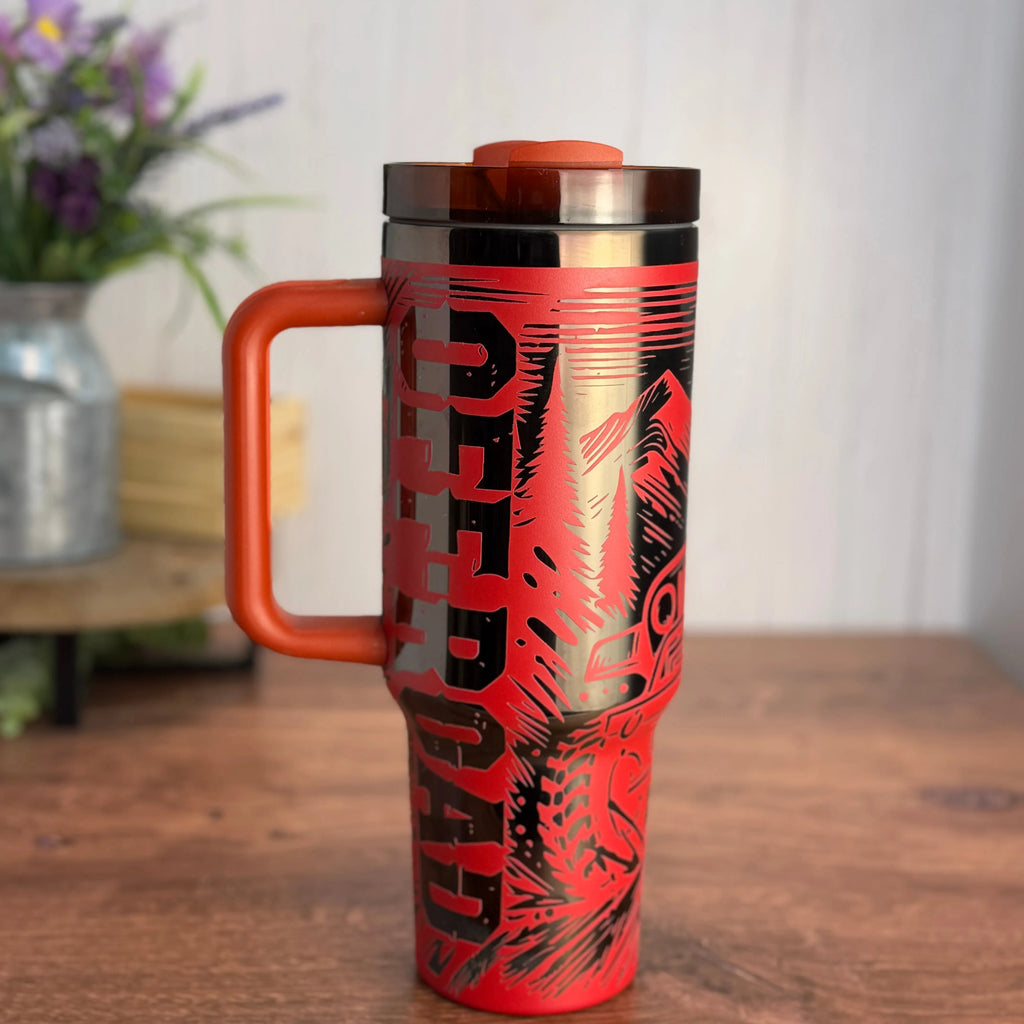 Off-Road Jeep Tumbler Red to Black 40 oz tumbler 
