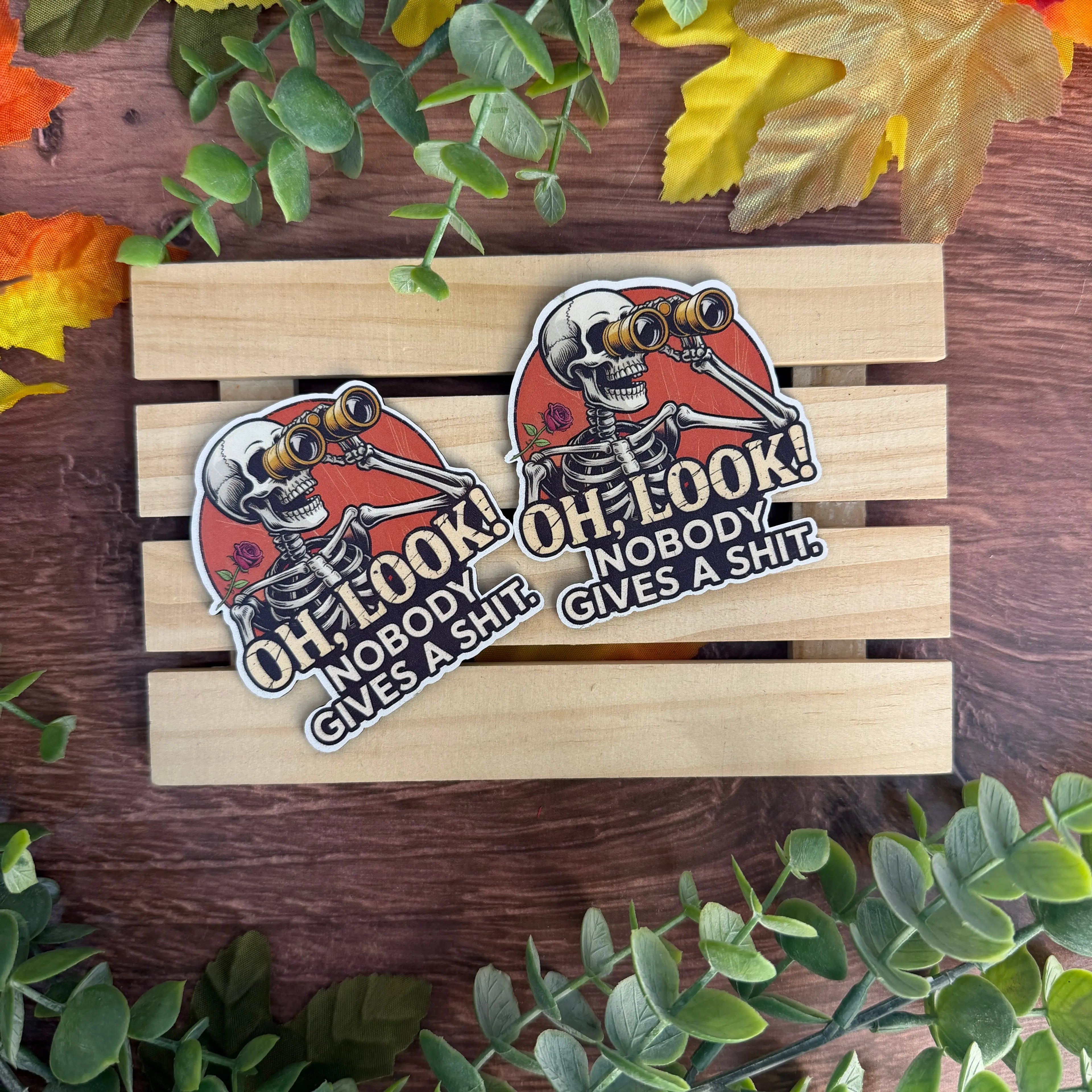 Oh Look, Nobody Gives a Sh*t | UV Printed Leather Hat Patch 