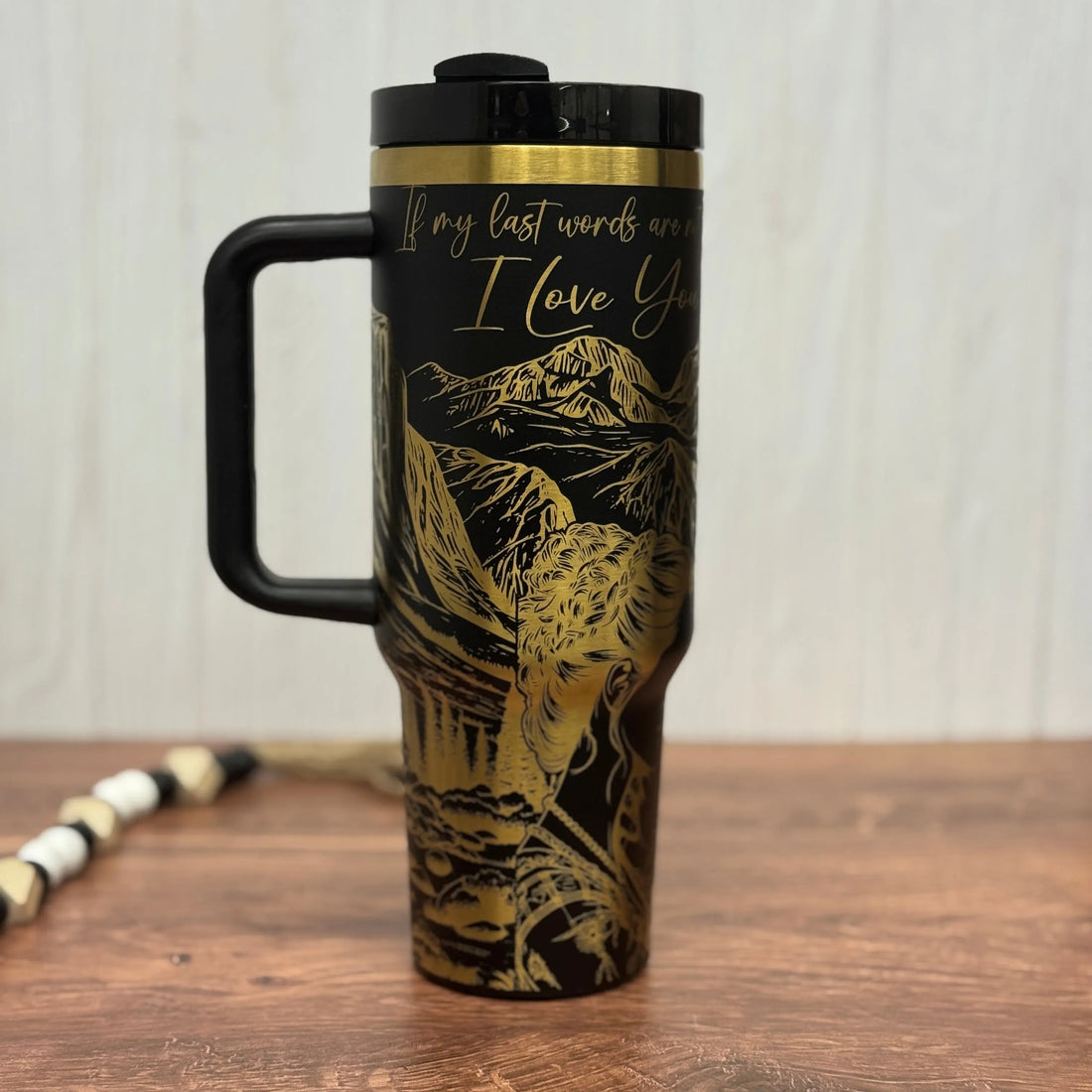 Outlander Tumbler Black to Gold  40oz 