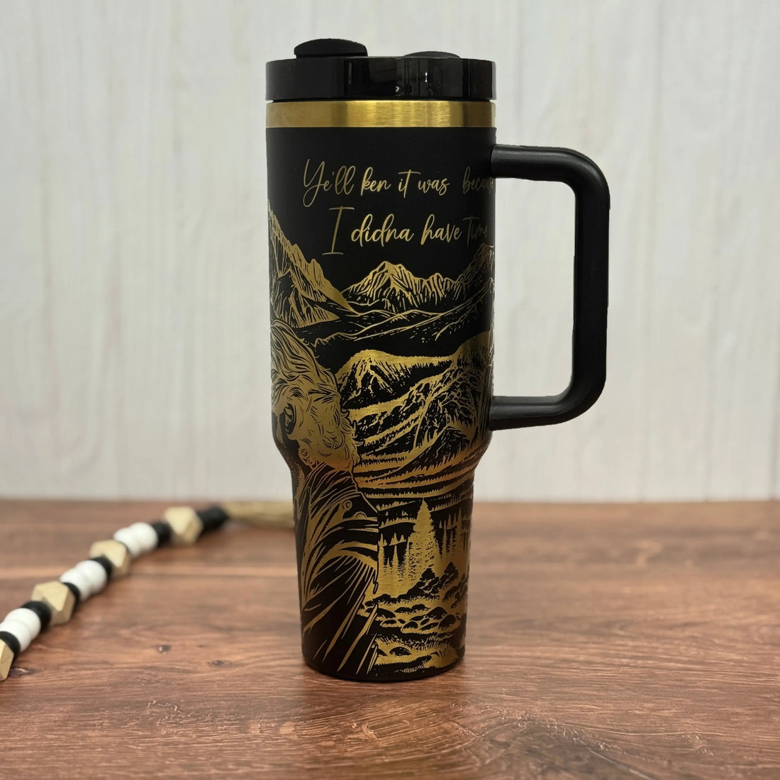 Outlander Tumbler Black to Gold  40oz 