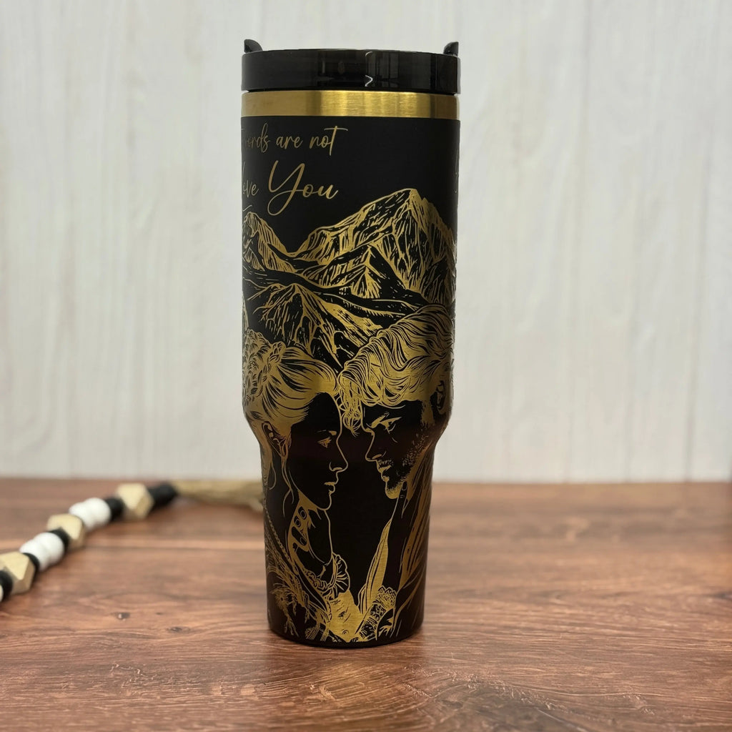 Outlander Tumbler Black to Gold  40oz 
