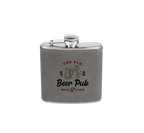 Personalized 6oz Flask - Leather Wrapped - Stainless Steel 