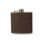 Personalized 6oz Flask - Leather Wrapped - Stainless Steel 