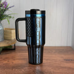 Police Officer Tumbler Black to Blue 40oz 