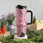 Post Malone Engraved Pink to Black Tumbler 40oz 