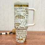 Post Malone Engraved White to GoldTumbler 40oz 