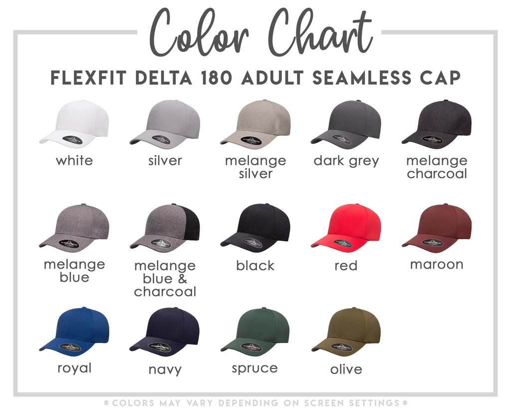 Color Chart Flexfit Delta 180 Adult Seamless Cap