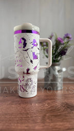 Pre-Made Ready to Ship Hocus Pocus Disney Tumbler White to purple hombre 