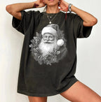 Retro Vintage Santa Mistletoe Wreath (v2) – Tee / Long Sleeve / Hoodie / Crewneck