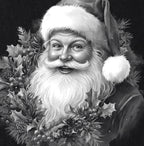 Retro Vintage Santa Mistletoe Wreath (v2) – Tee / Long Sleeve / Hoodie / Crewneck