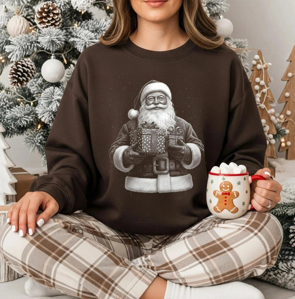 Retro Vintage Santa w/Presents – Tee / Long Sleeve / Hoodie / Crewneck