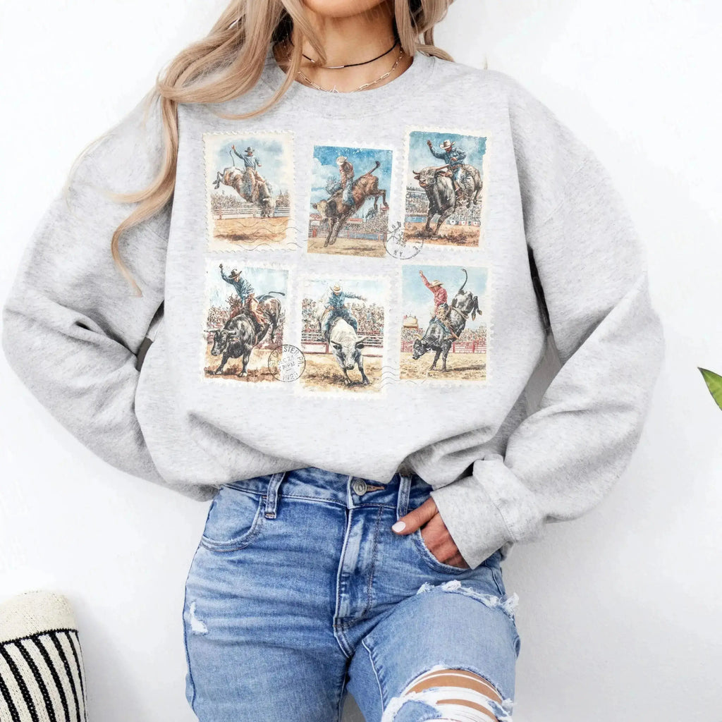 Rodeo Stamp – Western Bull Riding – Tee / Long Sleeve / Hoodie / Crewneck