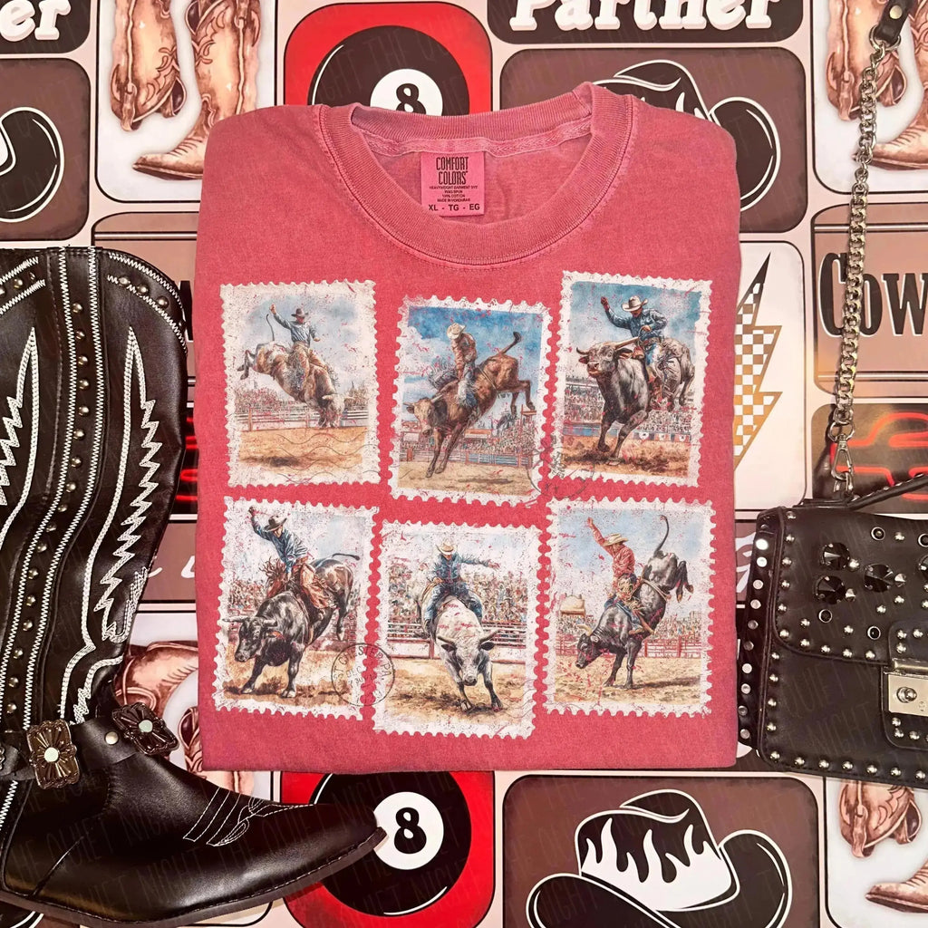 Rodeo Stamp – Western Bull Riding – Tee / Long Sleeve / Hoodie / Crewneck