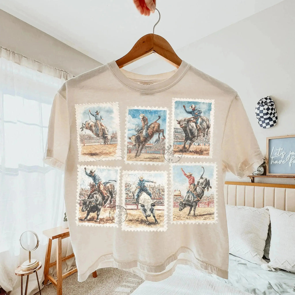 Rodeo Stamp – Western Bull Riding – Tee / Long Sleeve / Hoodie / Crewneck