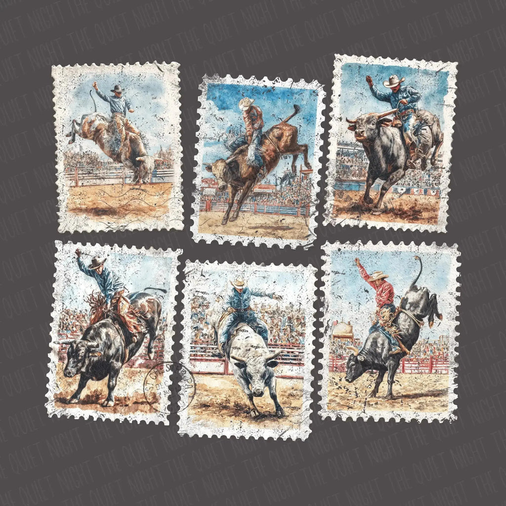 Rodeo Stamp – Western Bull Riding – Tee / Long Sleeve / Hoodie / Crewneck