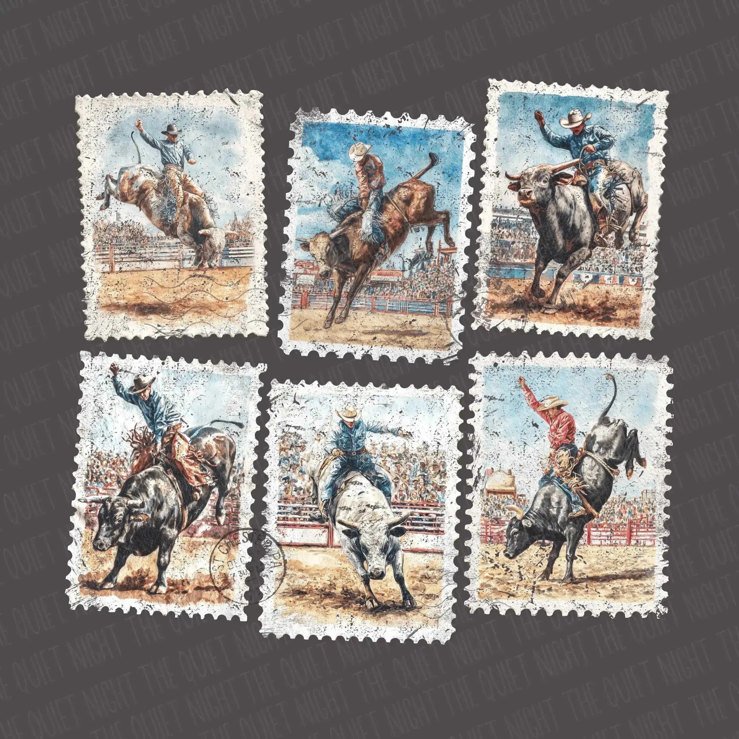 Rodeo Stamp – Western Bull Riding – Tee / Long Sleeve / Hoodie / Crewneck