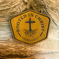 Rooted in Christ Colossians 2:7  – Laser Engraved Leather Patch 