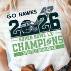 Seattle Seahawks Superbowl Champions - Go Hawks | Tee / Long Sleeve / Hoodie / Crewneck 