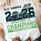 Seattle Seahawks Superbowl Champions - Go Hawks | Tee / Long Sleeve / Hoodie / Crewneck 