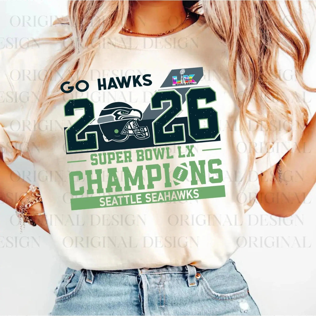 Seattle Seahawks Superbowl Champions - Go Hawks | Tee / Long Sleeve / Hoodie / Crewneck 