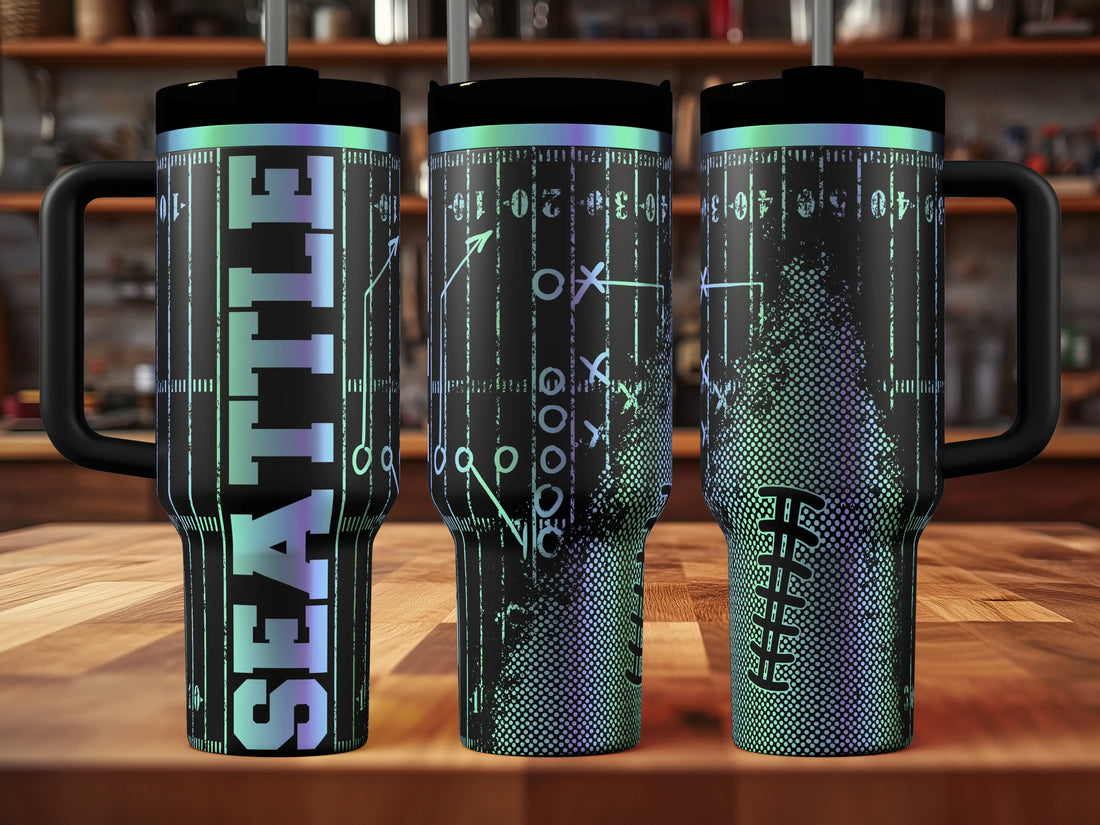 Seattle Seahawks Tumbler | 40oz, 30oz, Stanleys, 20oz, 16oz, 14oz, 10oz 