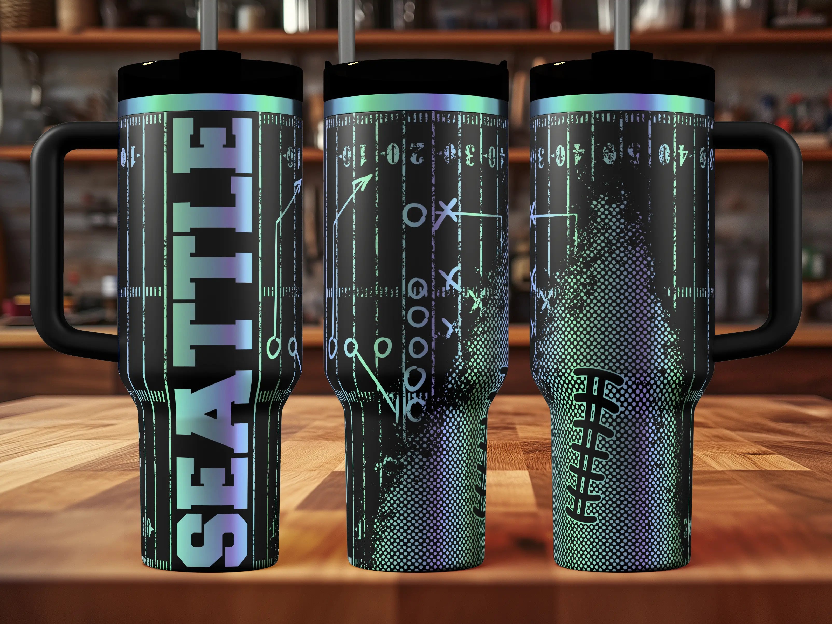Seattle Seahawks Tumbler | 40oz, 30oz, Stanleys, 20oz, 16oz, 14oz, 10oz 