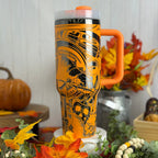 Skeleton Rider  Tumbler Orange to Black 40oz 