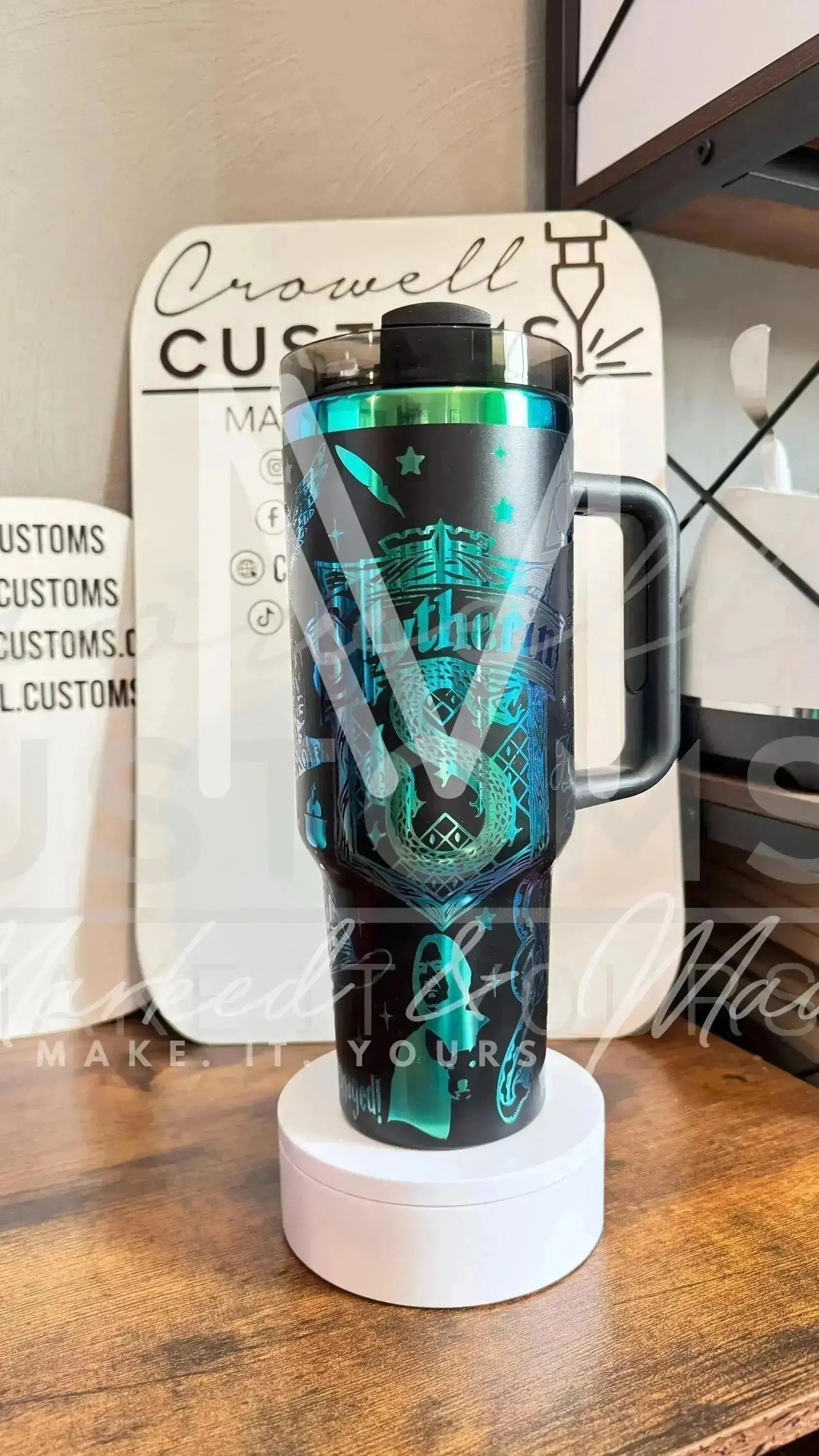 Slytherin! Harry Potter Hogwarts House Quencher Tumbler (30oz, 40oz, + Stanleys) (V2) 