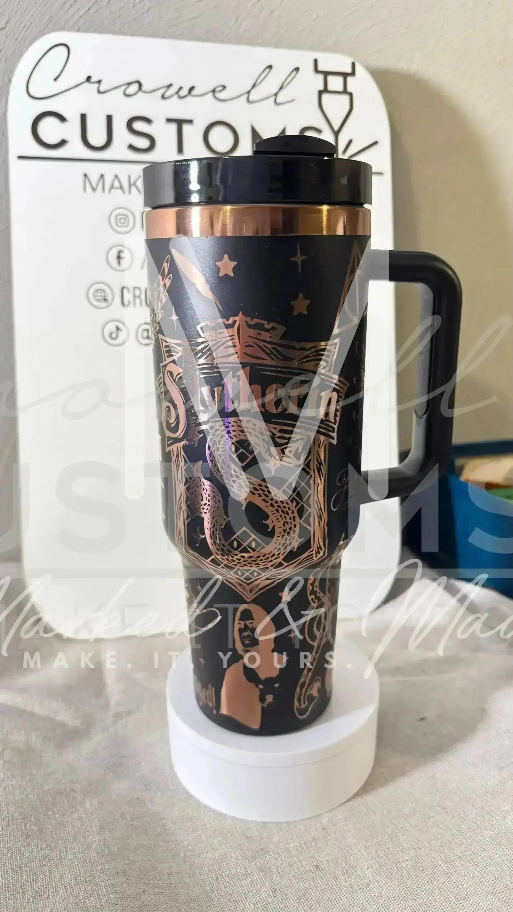 Slytherin! Harry Potter Hogwarts House Quencher Tumbler (30oz, 40oz, + Stanleys) (V2) 