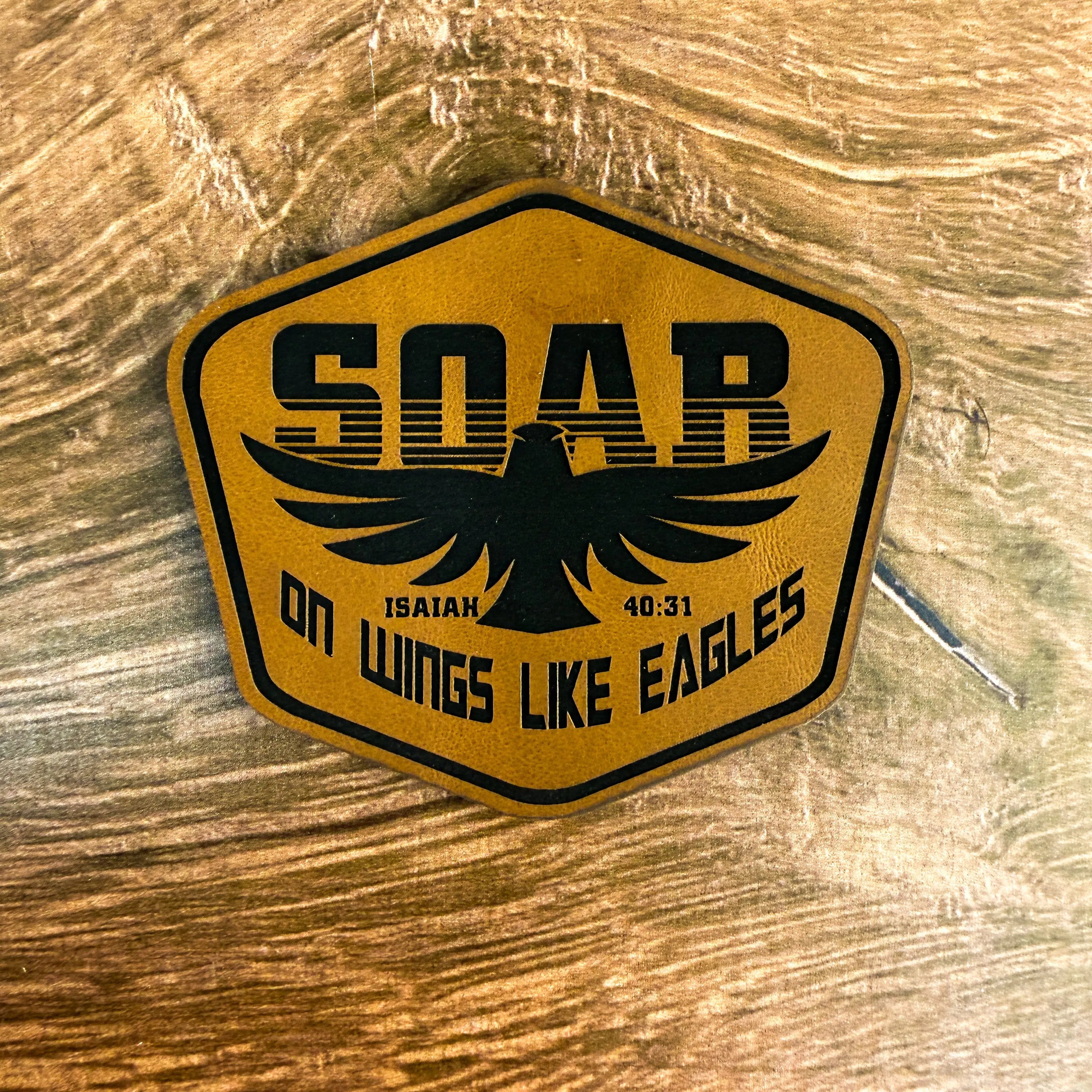 Soar Isaiah 40:31 Patch – Laser Engraved Leather Patch 