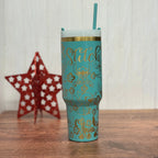 Stitch (Stay Weird/Ohana) Tumbler Teal to Gold 40oz 