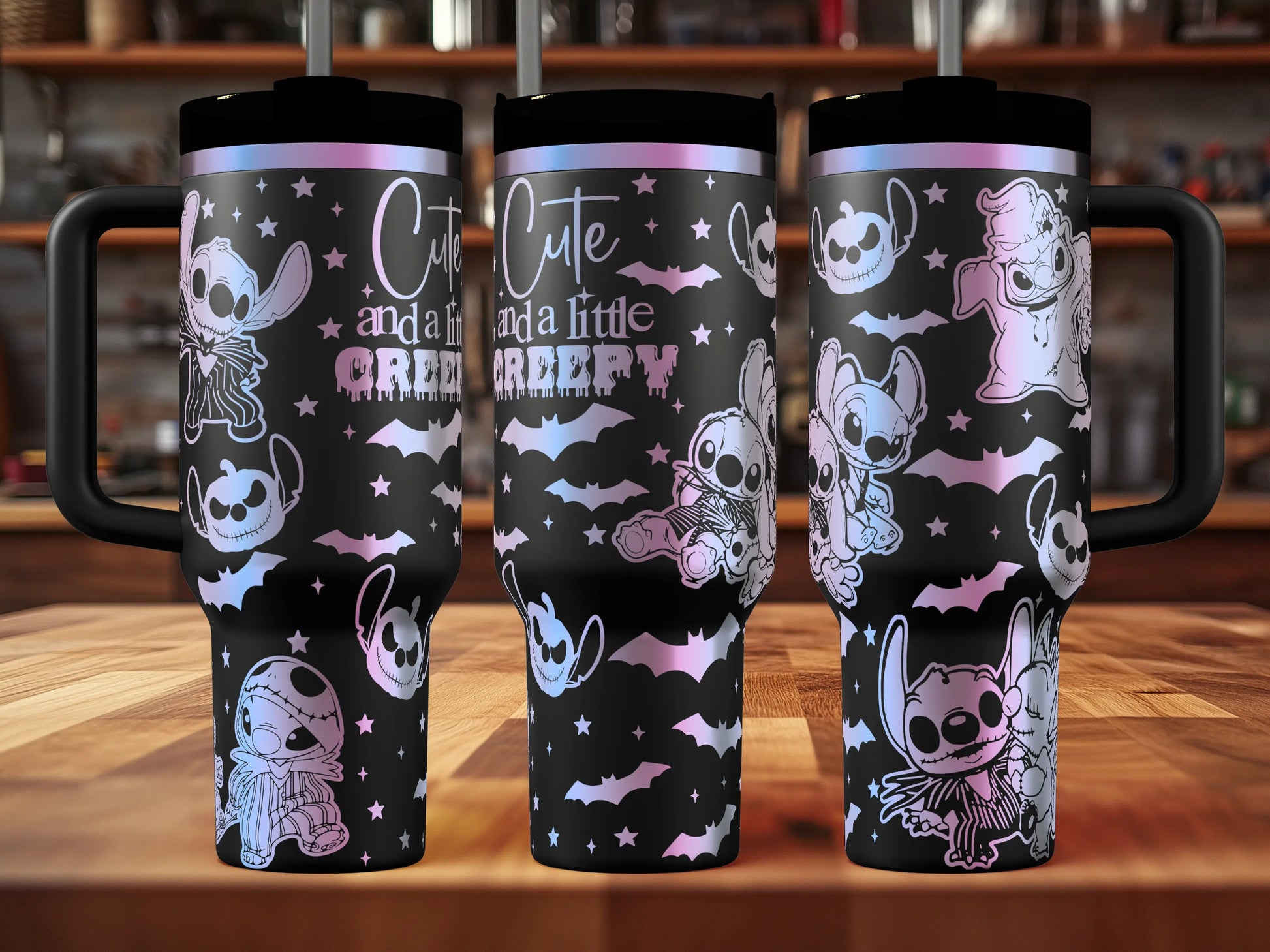 Stitch x Jack Skellington Tumbler | 40oz, 30oz, Stanleys, 20oz, 16oz, 14oz, 10oz 