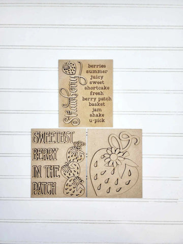 Strawberry Sign and Frame | Choice of 3 signs + Included Frame 