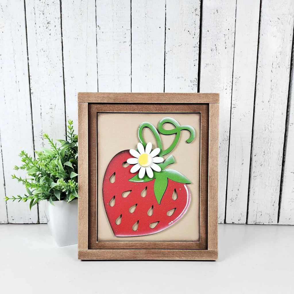 Strawberry Sign and Frame | Choice of 3 signs + Included Frame 