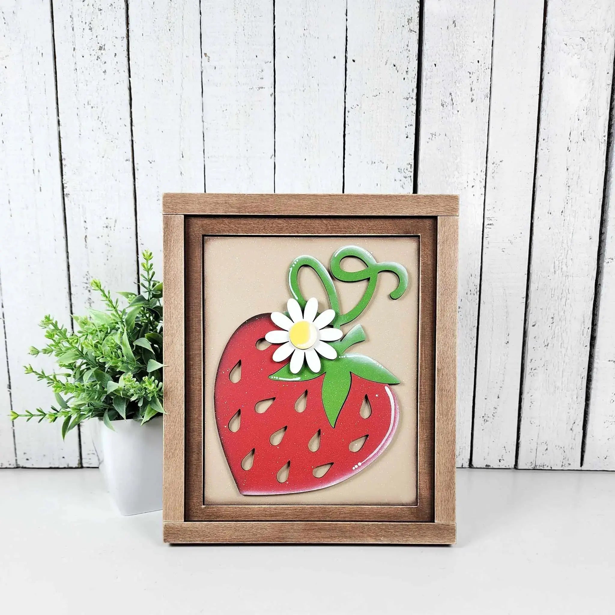Strawberry Sign and Frame | Choice of 3 signs + Included Frame 