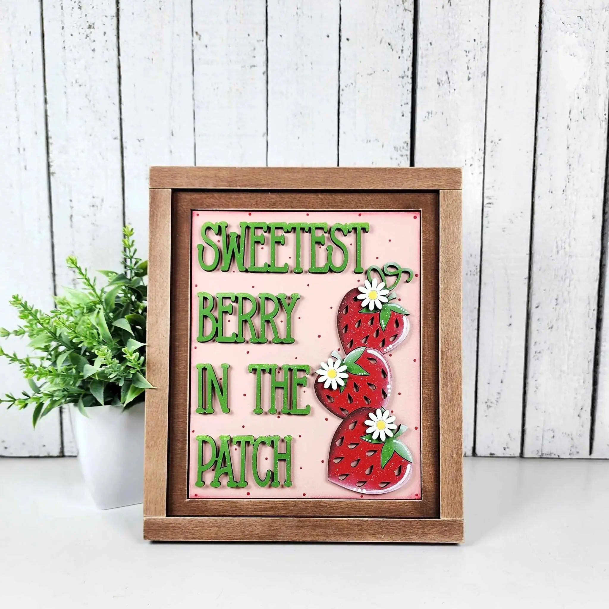 Strawberry Sign and Frame | Choice of 3 signs + Included Frame 