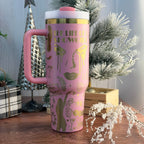 Taylor Swift - SHOWGIRL - Engraved Tumbler Light Pink to Gold 40oz 
