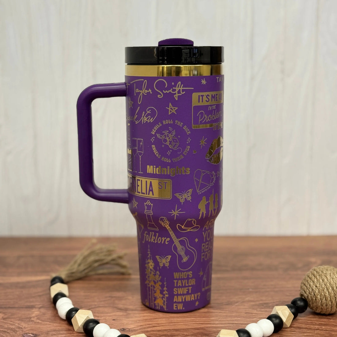 Taylor Swift Swiftie Tumbler Engraved Purple to Gold 40oz 